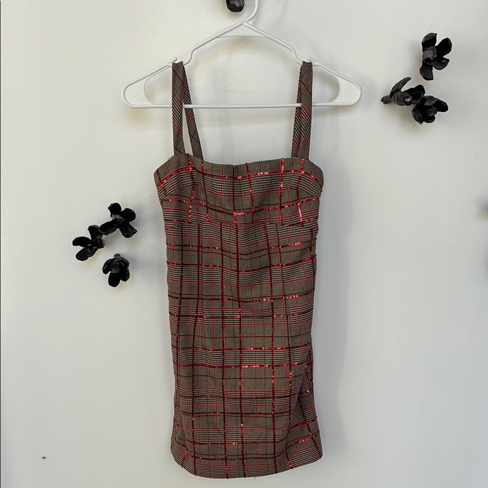 Red Plaid Mini Dress